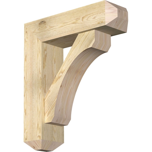 Ekena Millwork Legacy Craftsman Rough Sawn Bracket w/ Offset Brace, Douglas Fir, 8"W x 28"D x 32"H BKT0806X28X32LEC04RDF - main